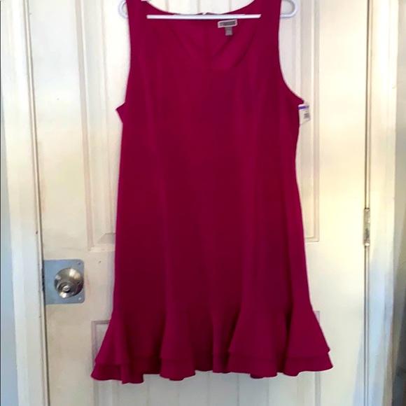 CHELSEA28 Pink fuchsia ruffle hem dress - Picture 5 of 6